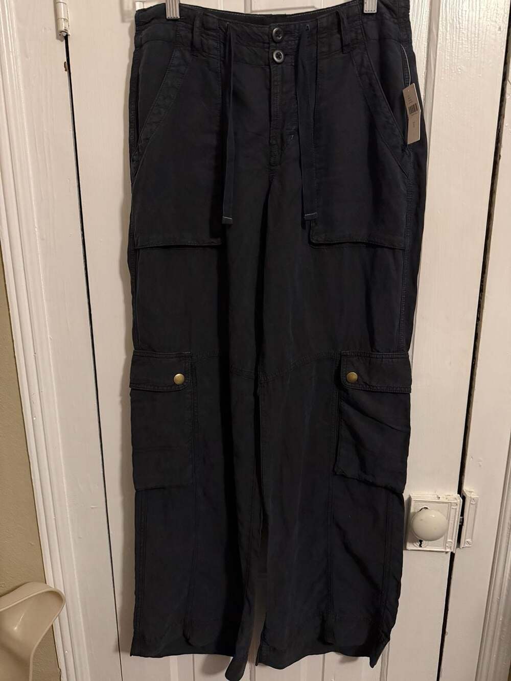 Pilcro Anthropologie Lyocell Linen Wide-Leg Cargo Pants Size 2 - Picture 3 of 11
